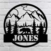 Custom Bear Sign Personalized Metal Last Name Signs Christmas Gifts Personalized Gifts Address Sign Door Hanger Decorations